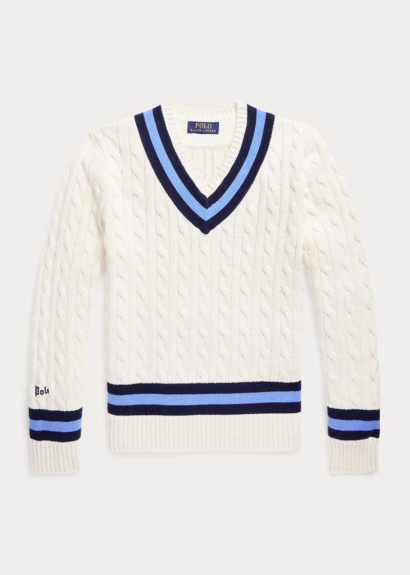 Sueter Ralph Lauren Niño 6-14 Años The Iconic Cricket Jumper Chile Blancas HUWEL-5712